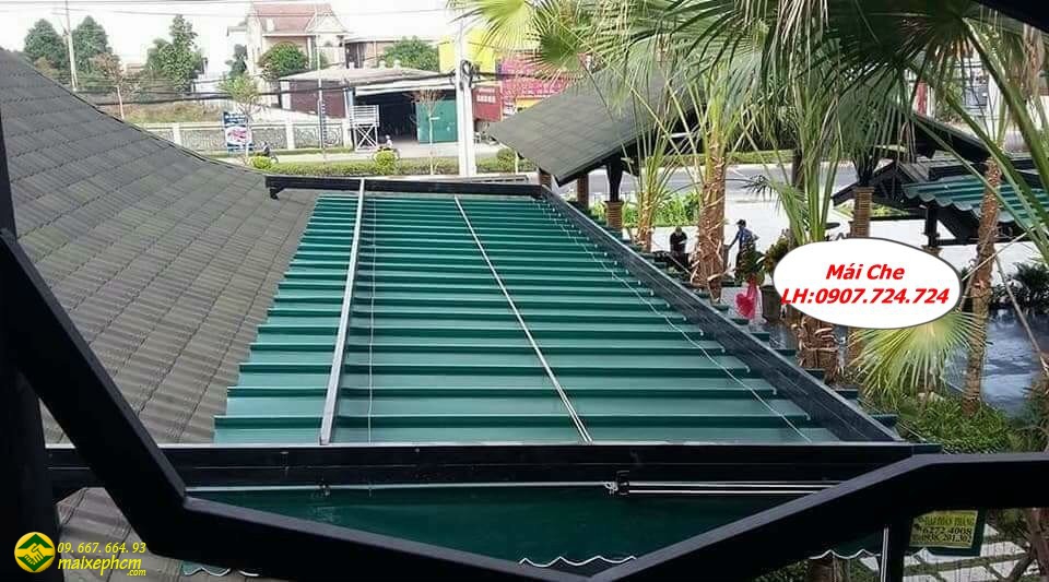 Mái che bạt xếp điều khiển từ xa